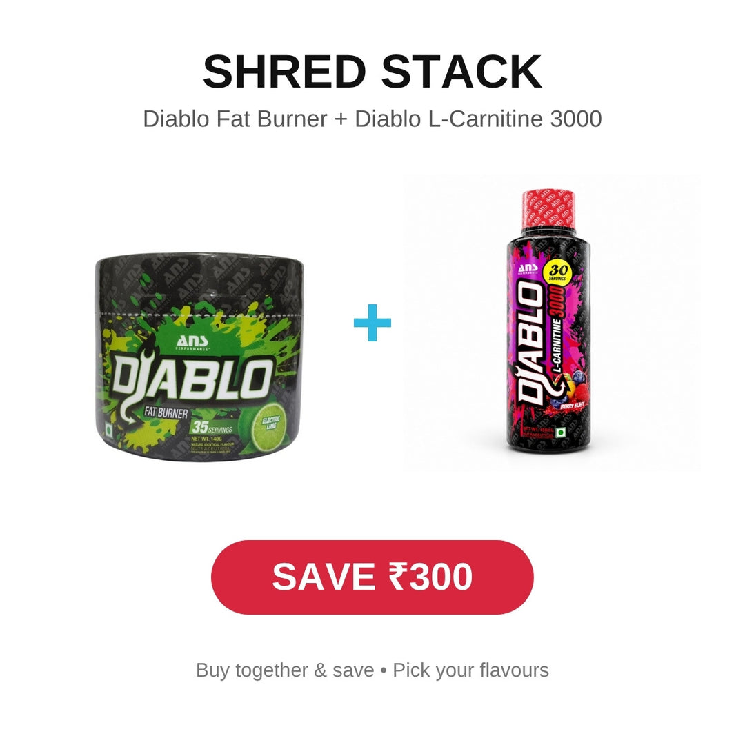 Shred Stack - Diablo Fat Burner + Diablo L-Carnitine 3000 - Save ₹300