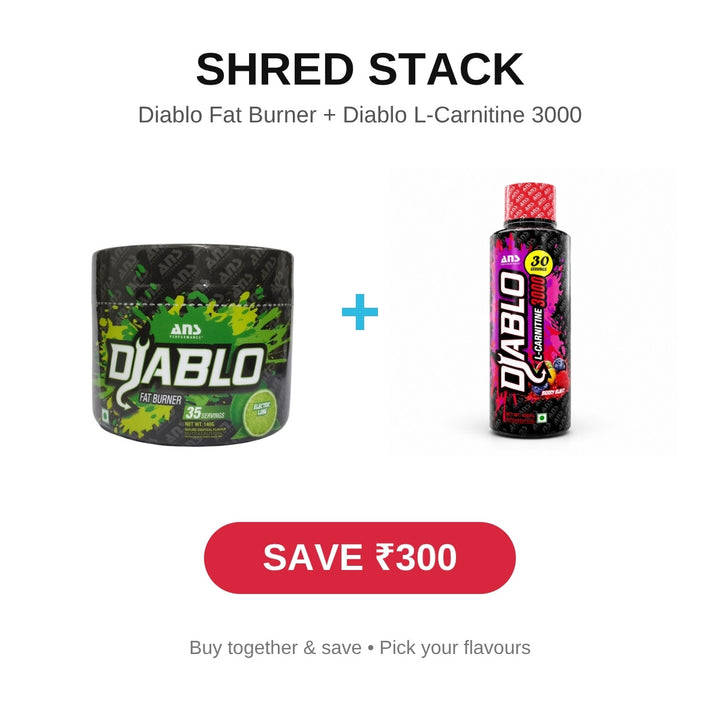 Shred Stack - Diablo Fat Burner + Diablo L-Carnitine 3000 - Save ₹300